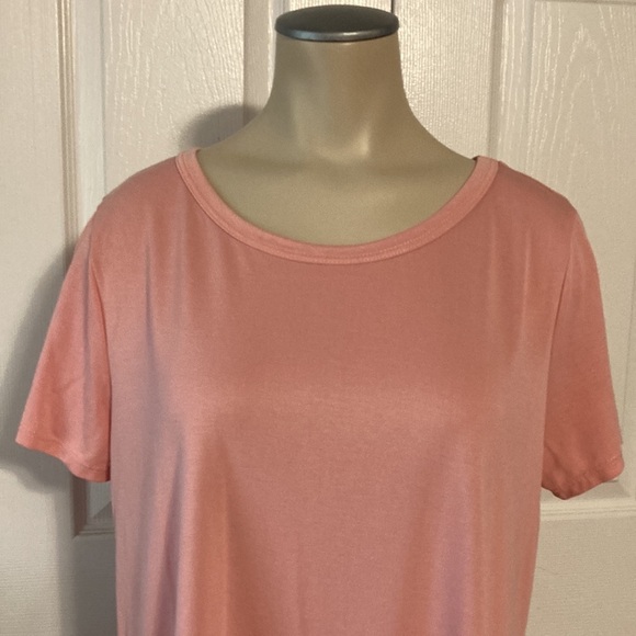 Lavender Field pink ruffled short sleeve top L - Picture 2 of 16